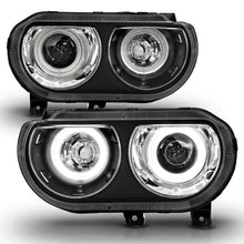 Load image into Gallery viewer, ANZO DODGE CHALLENGER 08-14 PROJECTOR HALO HEADLIGHTS BLACK W/ RX HALO - 121308