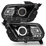 ANZO FORD MUSTANG 10-14 PROJECTOR HEADLIGHTS BLACK W/ RX HALO - 121323