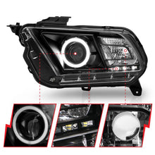 Load image into Gallery viewer, ANZO FORD MUSTANG 10-14 PROJECTOR HEADLIGHTS BLACK W/ RX HALO - 121323