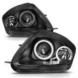 ANZO MITSUBISHI ECLIPSE 00-05 PROJECTOR HEADLIGHTS 2 HALOS BLACK -121332