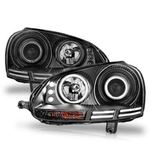 Load image into Gallery viewer, ANZO VOLKSWAGEN JETTA 05.5-10 / RABBIT/GTI 06-09 PROJECTOR HEADLIGHTS BLACK W/ HALO (CCFL) - 121345