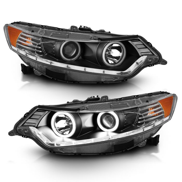 ANZO ACURA TSX 09-12 PROJECTOR HALO HEADLIGHTS BLACK W/ RX HALO (FOR HID, NO HID KIT) - 121393