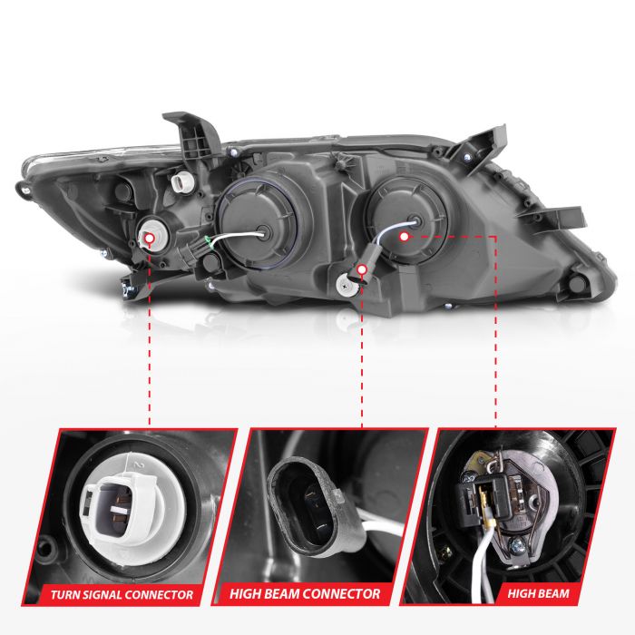 ANZO TOYOTA CAMRY 10-11 PROJECTOR HEADLIGHTS BLACK W/ RX HALO - 121442