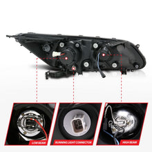 Load image into Gallery viewer, ANZO HONDA ACCORD 13-15 4DR PROJECTOR HEADLIGHTS U-BAR BLACK CLEAR -121492