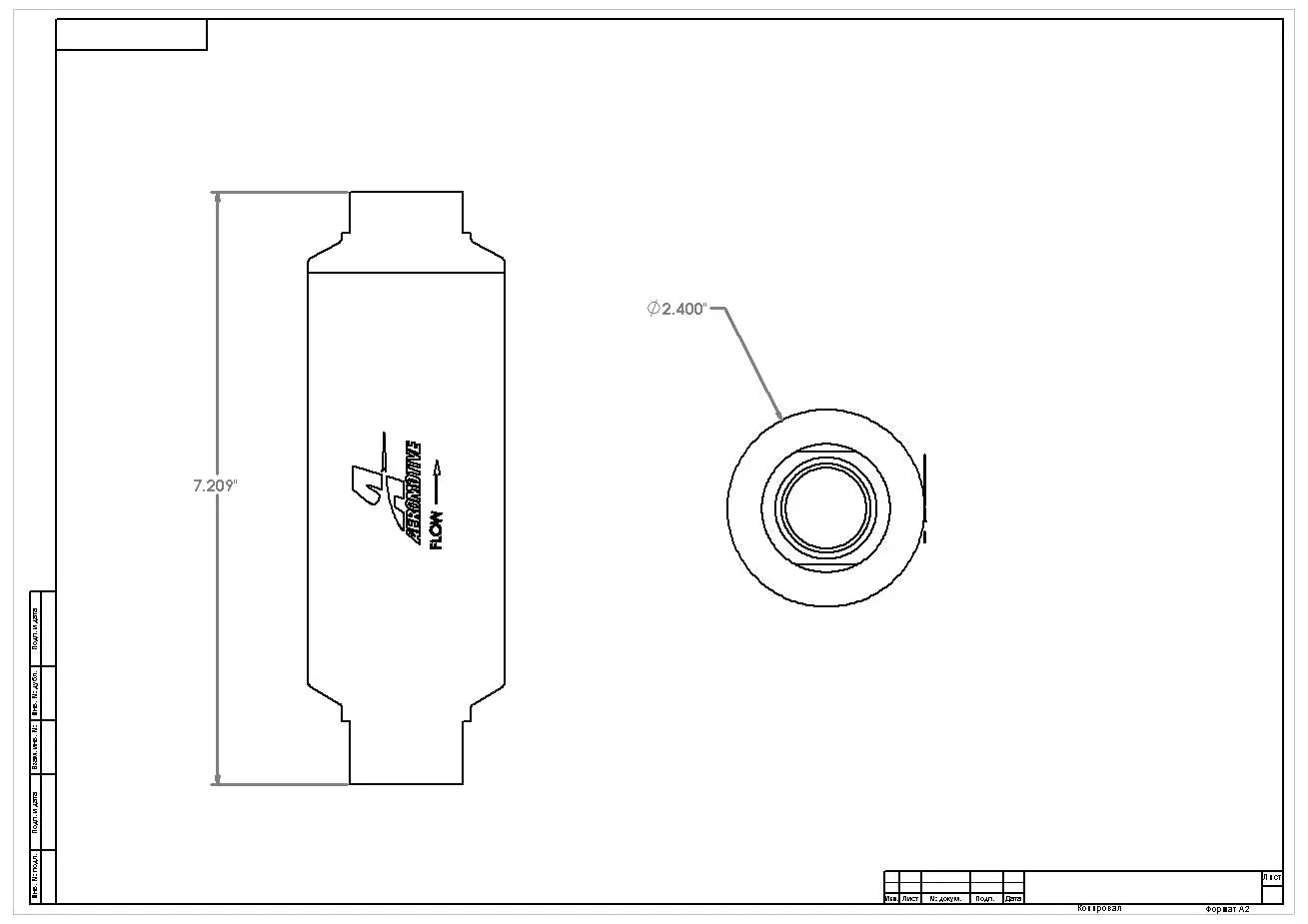 Aeromotive 12309 100-Micron SS Marine Inline Fuel Filter, -12 AN Aeromotive