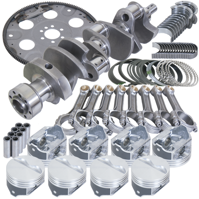Eagle Chevy 350 1Pc 3.750in Crank 5.700in I-Beam Rods 4.000in Pistons 153 Tooth FP Balanced Assembly