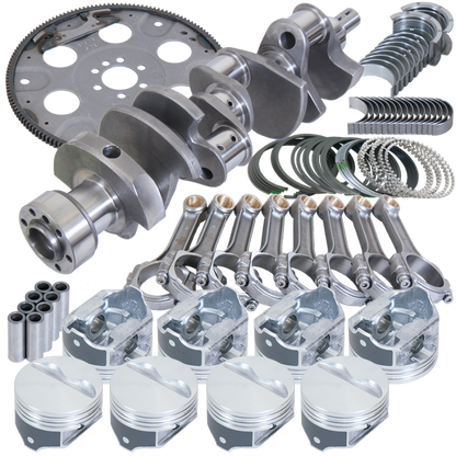 Eagle Chevy 350 1Pc 3.750in Crank 5.700in I-Beam Rods 4.040in Pistons 168 Tooth FP Balanced Assembly