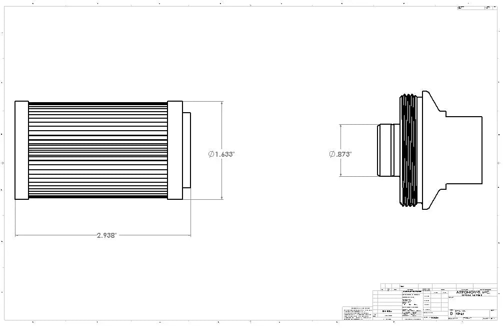 Aeromotive 12604 100 Micron Replacement Fuel Filter Element Aeromotive