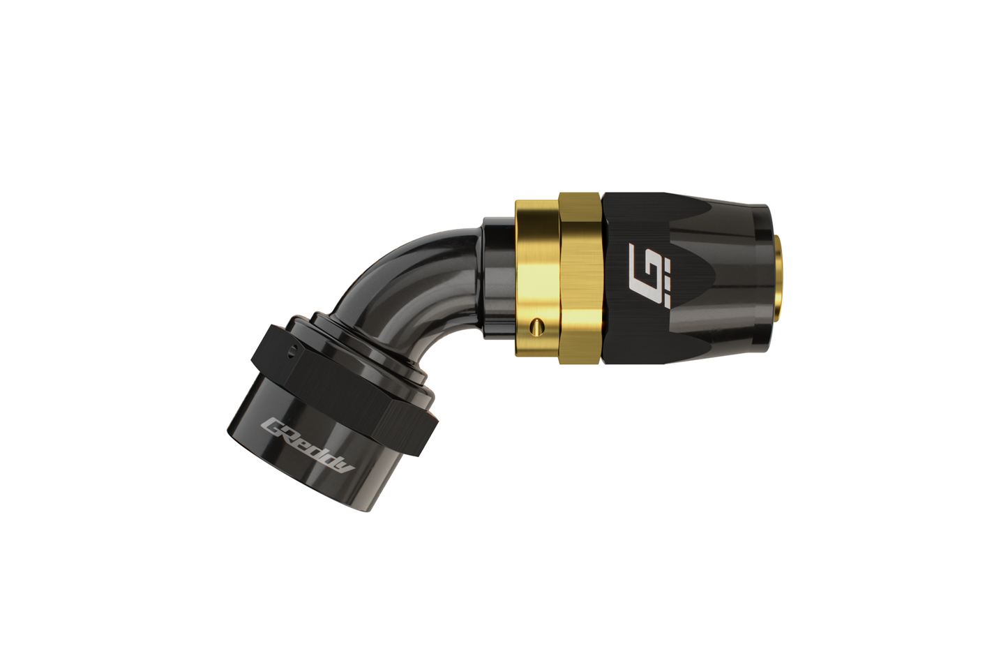 GReddy AN10 Straight Swivel Hose End - Black/Gold Anodized