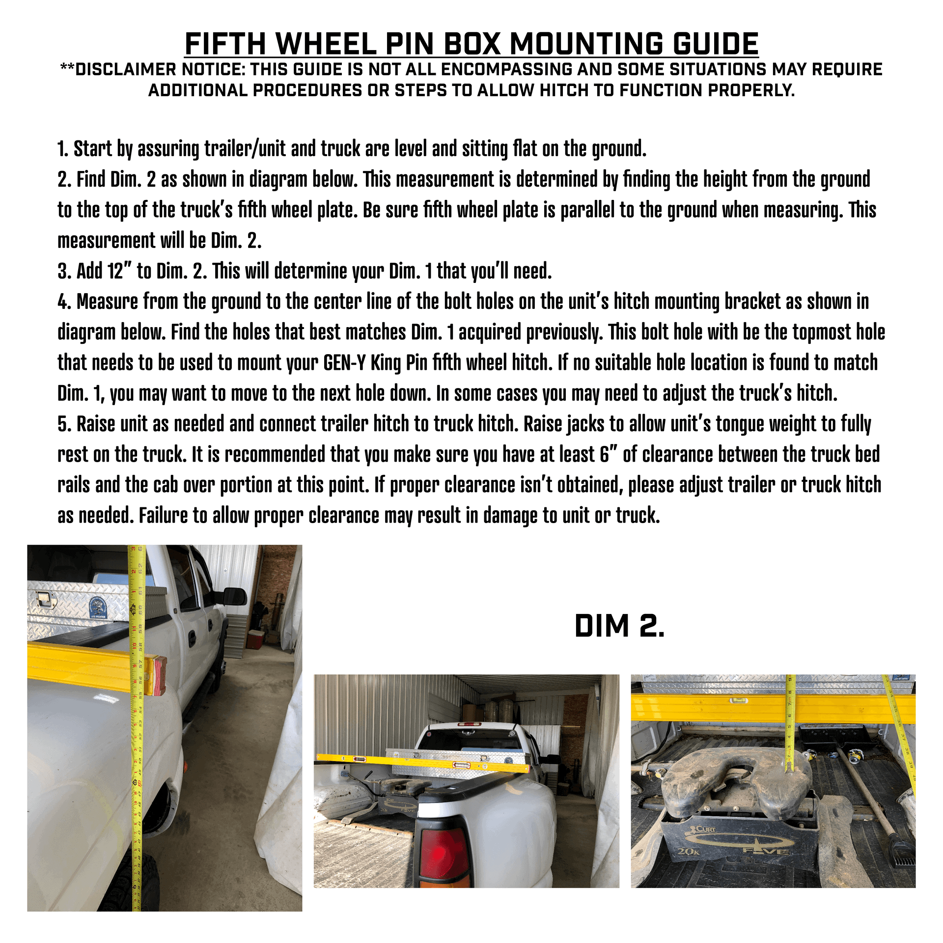 Gen-Y Executive 5th Wheel King Pin Box 30K Towing Fits LCI 1621, 1621 HD, *1116, and *1716 Frames - GH-8070