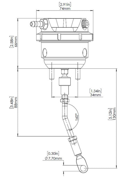 Turbosmart GenV IWG (Twin Port) 14Psi Wastegate Actuator for Garret G25 - TS-0625-3143