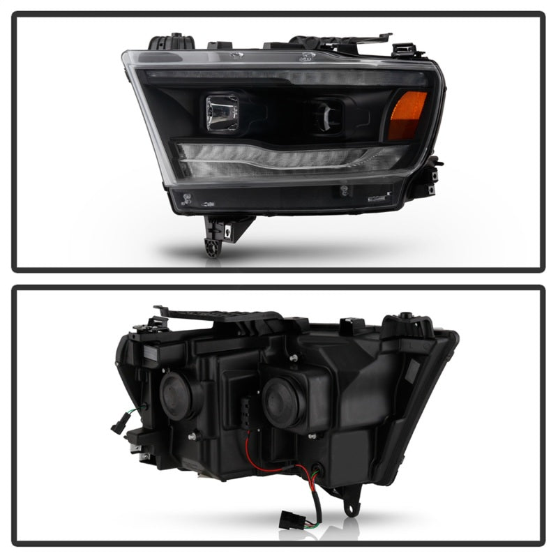 Spyder Dodge Ram 19-20 Halogen Model Projector Headlights Chrome PRO-YD-DR19HALSI-SEQ-BK SPYDER