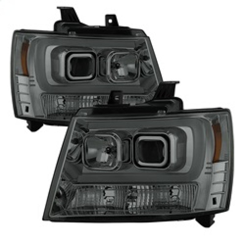 Spyder 07-14 Chevy Suburban/1500/2500/Tahoe V2 Projector Headlights Smoke PRO-YD-CSUB07V2-DRL-SM SPYDER