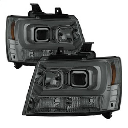Spyder 07-14 Chevy Suburban/1500/2500/Tahoe V2 Projector Headlights Smoke PRO-YD-CSUB07V2-DRL-SM SPYDER