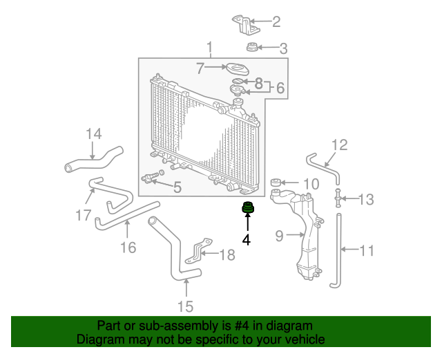 GENUINE OEM Honda RADIATOR ASSY LOWER INSULATOR (74172-S5A-000) X1