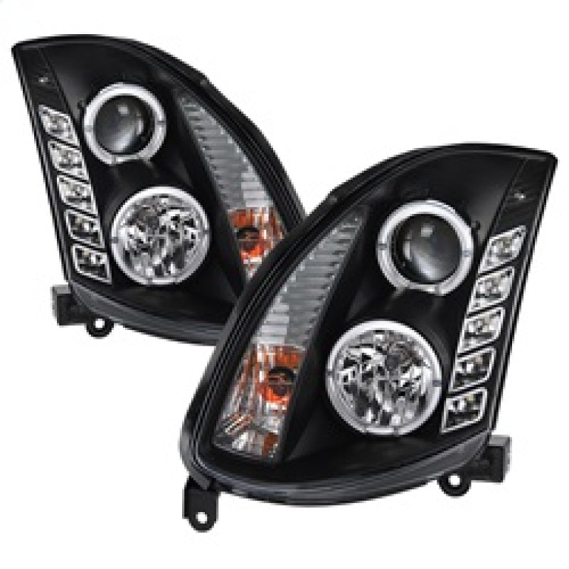 Spyder Infiniti G35 03-07 2DR Projector Halogen - LED Halo DRL Blk High H4 PRO-YD-IG35032D-DRL-BK SPYDER