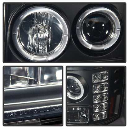 Spyder GMC Sierra 1500/2500 07-13 Projector Headlights LED Halo- LED Blk Smke PRO-YD-GS07-HL-BSM SPYDER