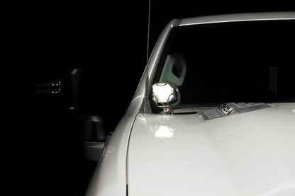 Morimoto 4Banger Ditch Light Kit: 2020+ Silverado HD (HXB White SAE Wide Beam)