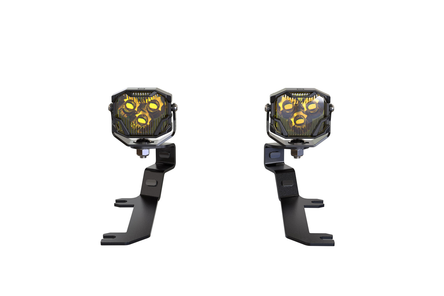 Morimoto 4Banger Ditch Light Kit: 2019+ Silverado 1500 (HXB Yellow SAE Wide Beam)