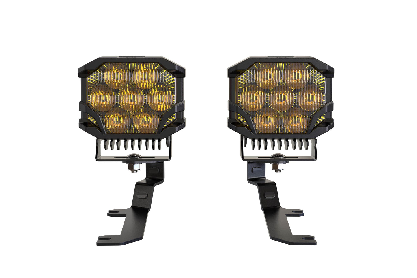 Morimoto BigBanger Ditch Light Kit: 2019+ Silverado 1500 (HXB Yellow Combo Beam)