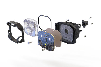 Morimoto 4Banger Ditch Light Kit: 2020+ Sierra HD (HXB White SAE Wide Beam)