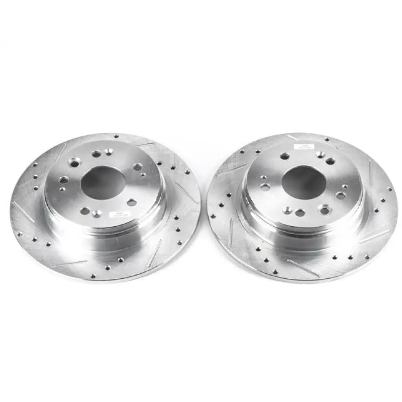 Power Stop 02-04 Honda CR-V Rear Evolution Drilled & Slotted Rotors - Pair PowerStop