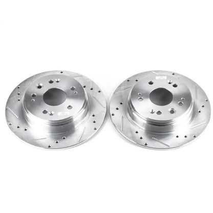 Power Stop 02-04 Honda CR-V Rear Evolution Drilled & Slotted Rotors - Pair PowerStop