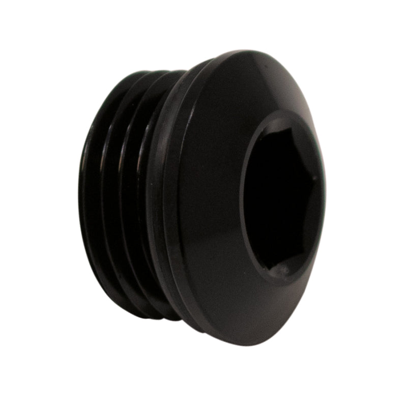 DeatschWerks 8AN ORB Male Plug Low Profile Internal Allen/Hex (Incl O-Ring) Anodized Matte Black DeatschWerks