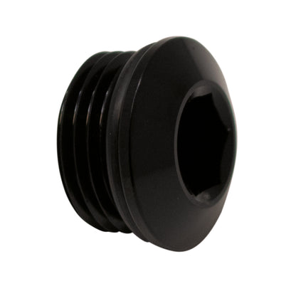 DeatschWerks 8AN ORB Male Plug Low Profile Internal Allen/Hex (Incl O-Ring) Anodized Matte Black DeatschWerks