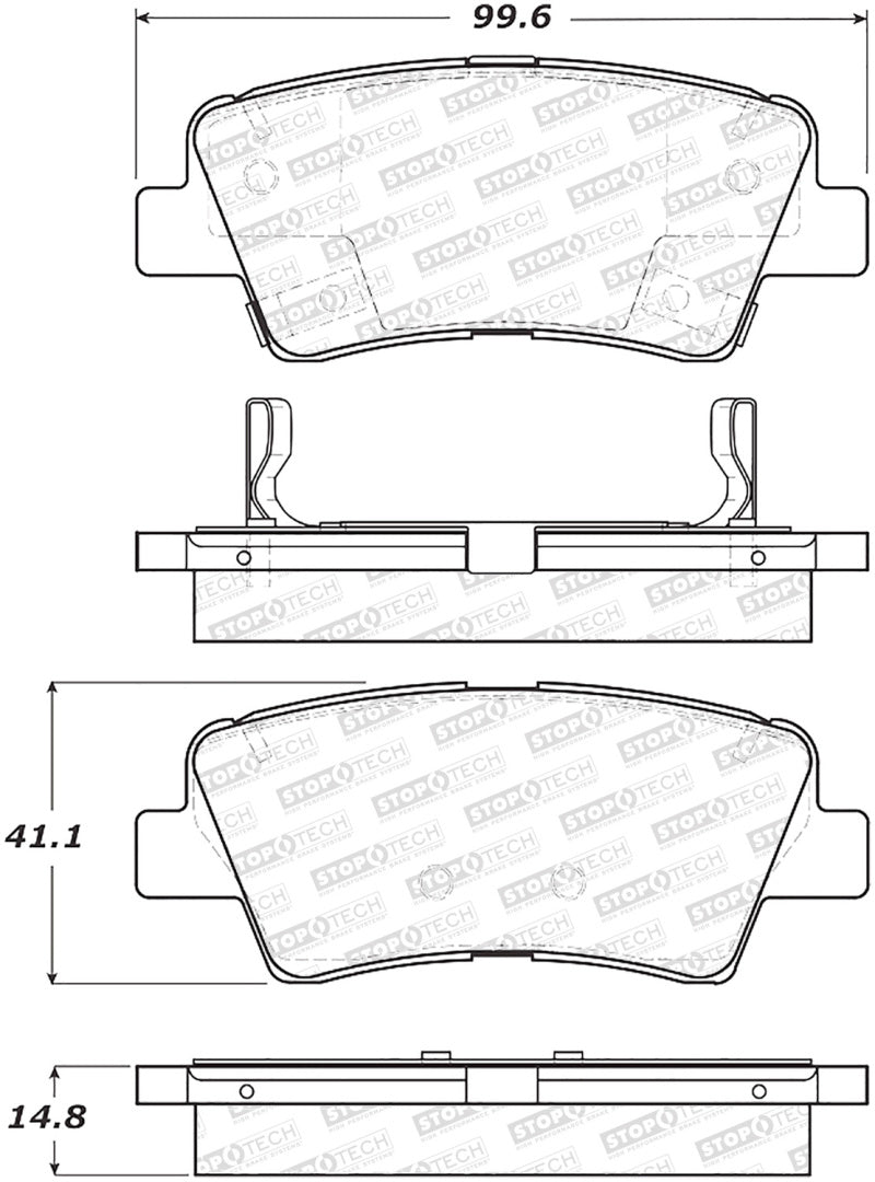 StopTech Premium Ceramic Front Brake Pads - 308.18480 Stoptech