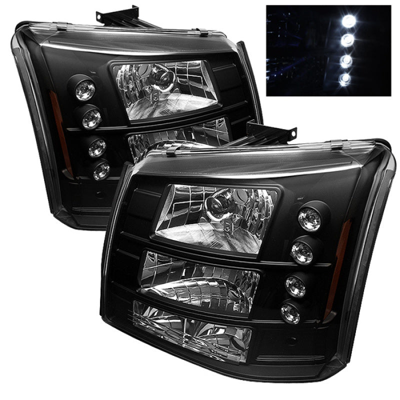 Spyder Chevy Silverado 1500/2500 03-06 Bumper Lights Crystal Headlights Blk HD-YD-CS03-1PC-AM-BK SPYDER