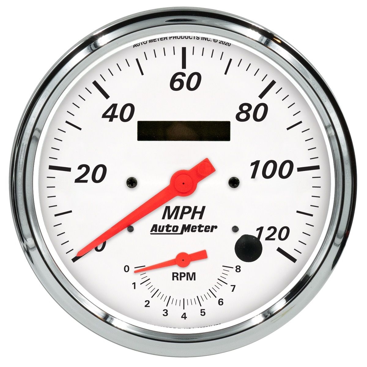 Autometer Arctic White Tach/Speedo 5in. - 120mph & 8k RPM 1370