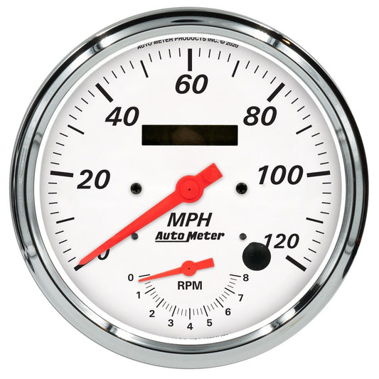 Autometer Arctic White Tach/Speedo 5in. - 120mph & 8k RPM 1370