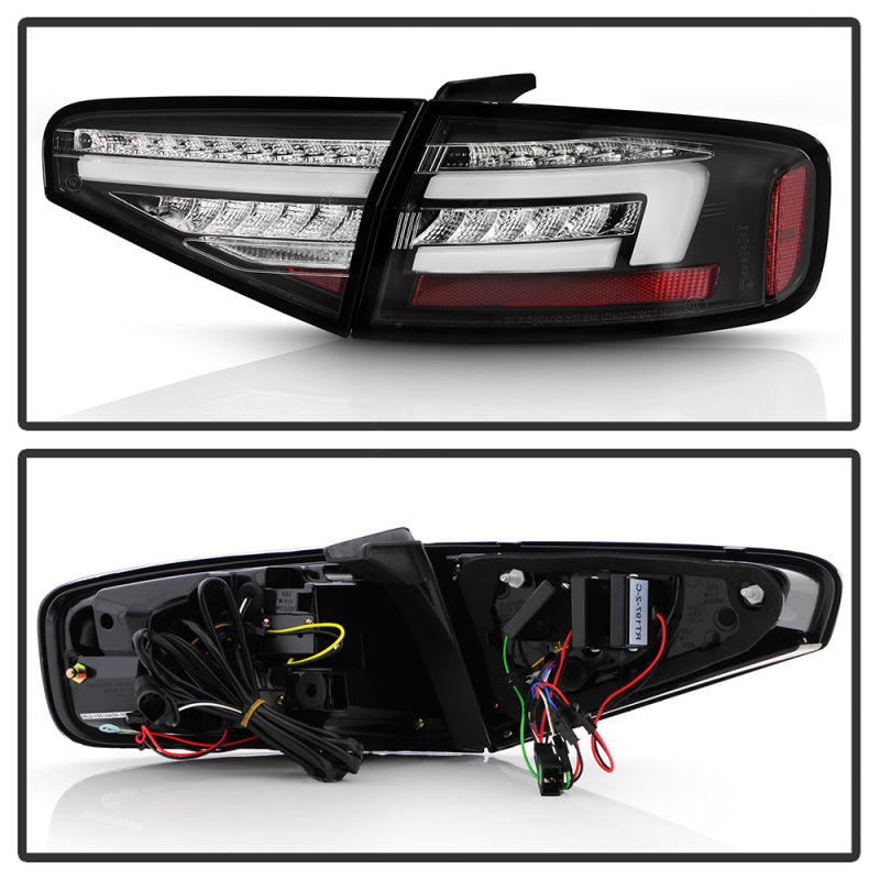 Spyder 13-16 Audi A4 4DR LED Tail Lights LED Clear Reverse Lights - Black ALT-YD-AA413-SEQ-BK SPYDER