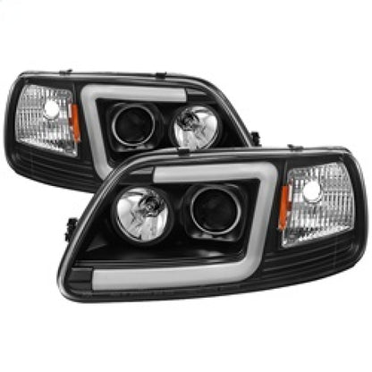 Spyder 97-03 Ford F-150 (After 6/1997) Light Bar Projector Headlights - Blk (PRO-YD-FF15097V2-LB-BK) SPYDER