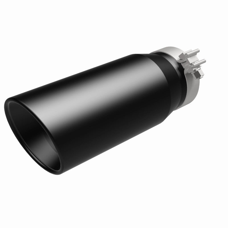 MagnaFlow Tip Stainless Black Coated Single Double Round Single Outlet 5in Dia 4in Inlet 13in L Magnaflow