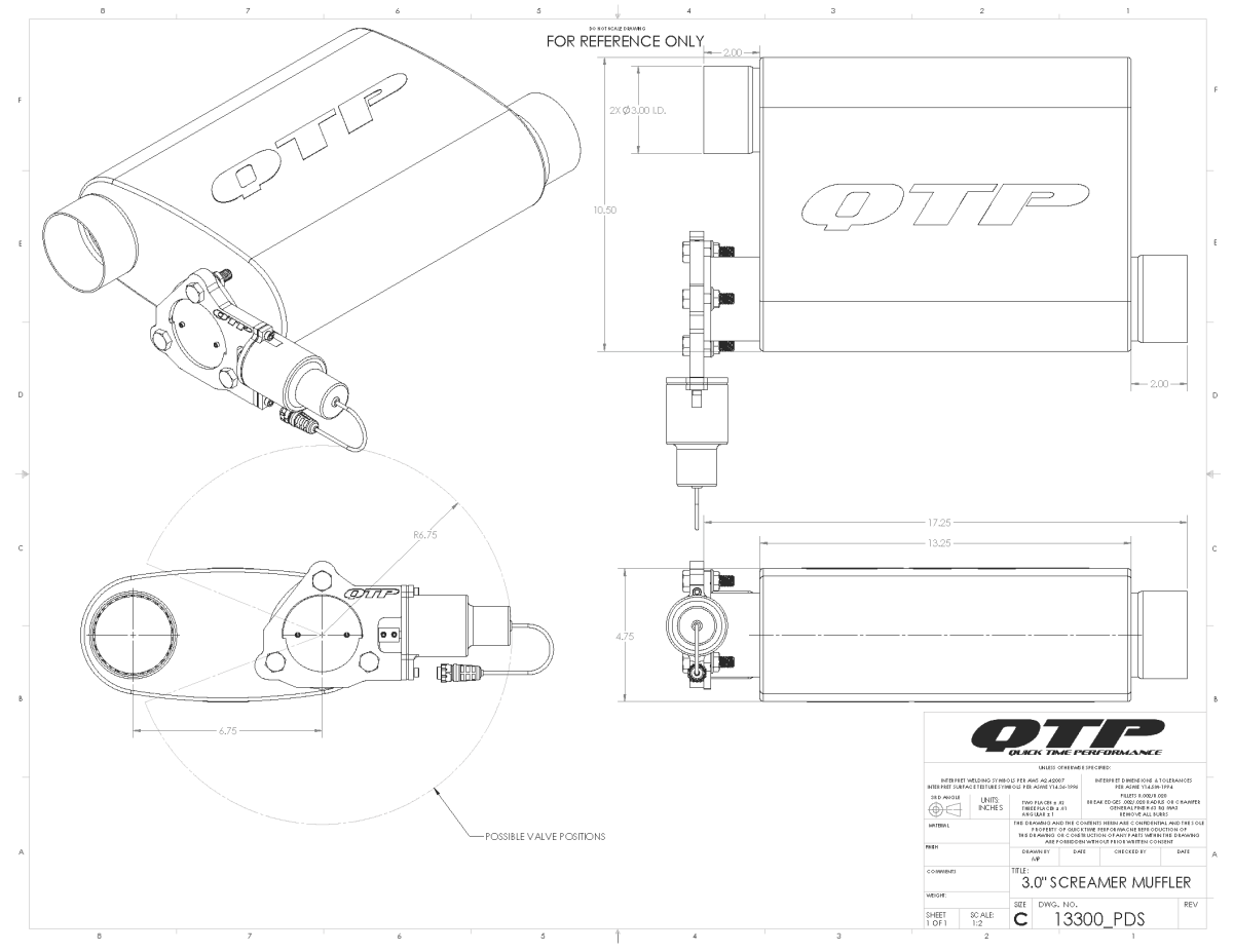 QTP 3.00 Inch Screamer Twintronic Muffler (Universal) - 13300C QTP