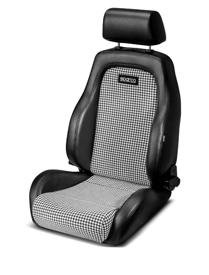 Sparco Adjustable Street GT Leather Seat (Black/White) - 009012NR SPARCO