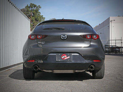 AFE Mazda 3 Hatchback 19-23 L4-2.5L/2.5L Takeda 2-1/2 IN 304 Stainless Steel Axle-Back Exhaust System w/ Carbon Fiber Tip - 49-37023-C aFe