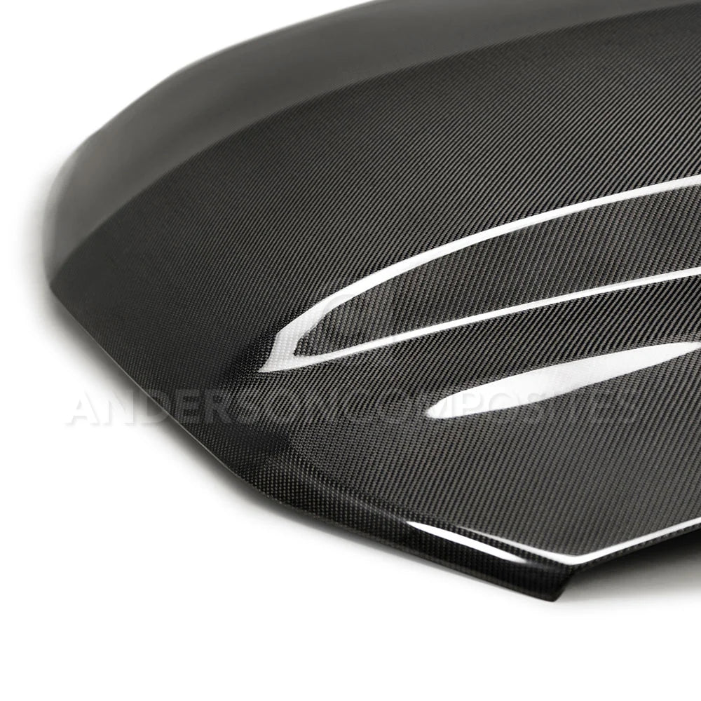 Anderson Composites 10-12 Ford Mustang Carbon Cowl Hood AC-HD10FDMU-CJ