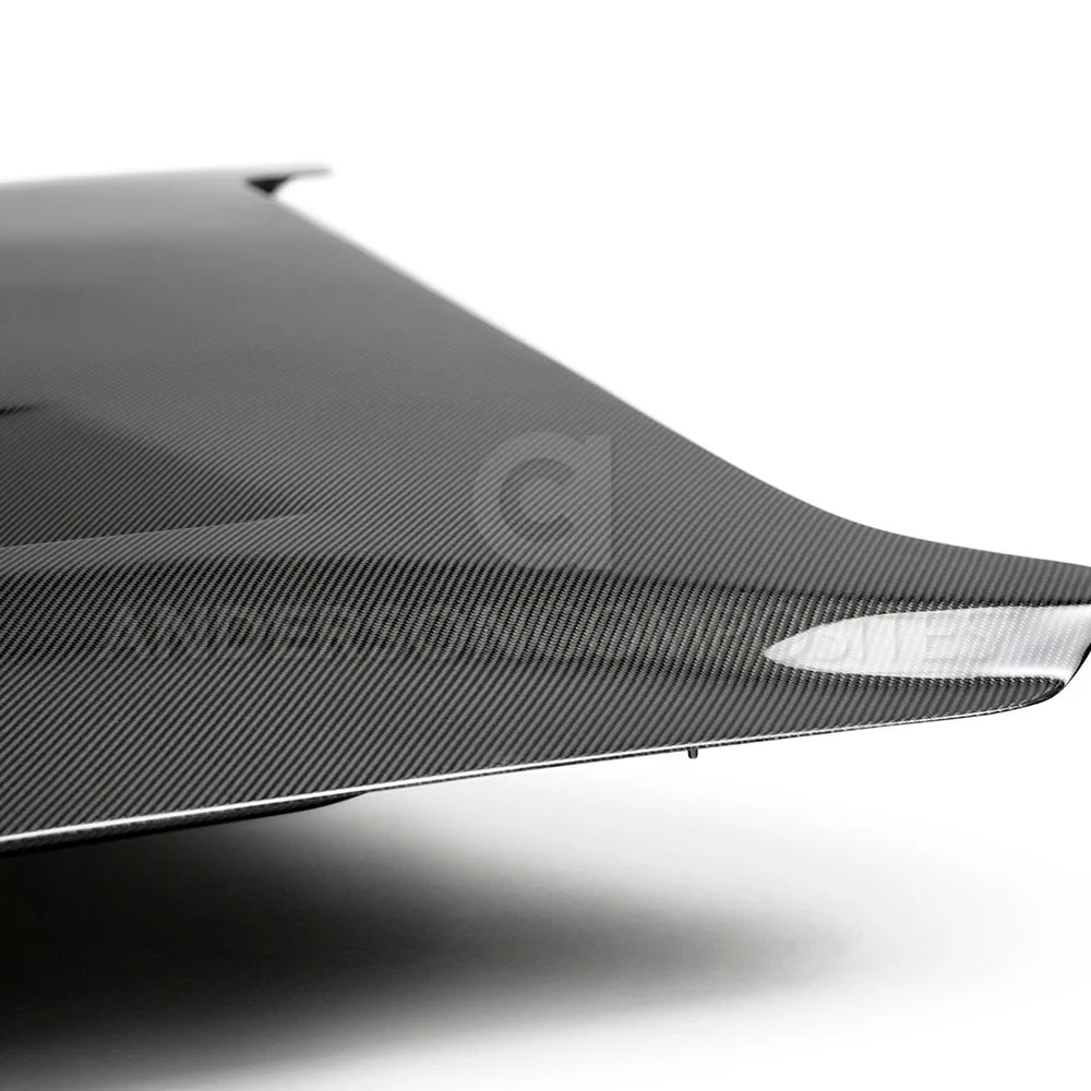 Anderson Composites 18-23 Ford Mustang SA Double-Sided Carbon Fiber Heat Extractor Hood - AC-HD18FDMU-SA-DS