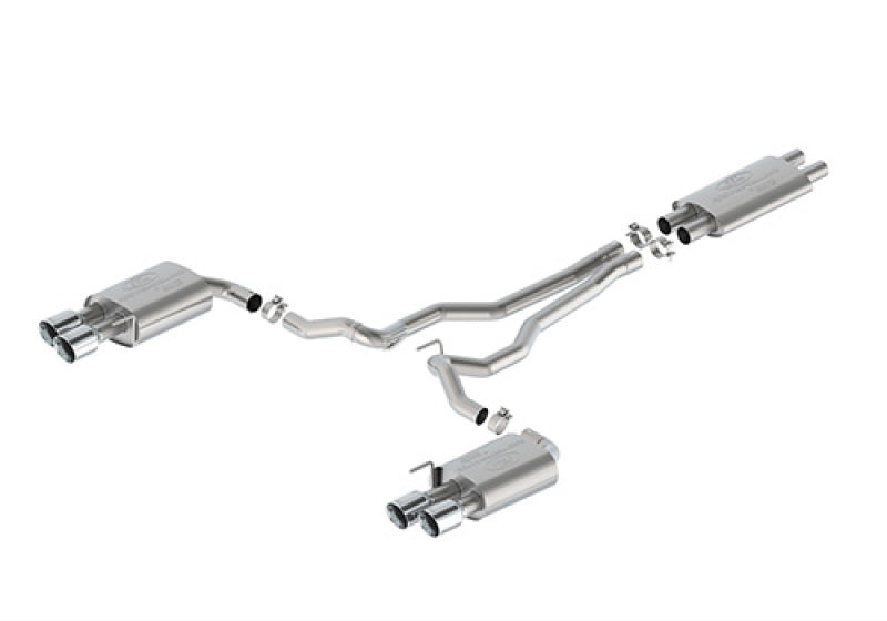 Ford Racing 2024 Mustang 5.0L Touring Non-Active Cat-Back Exhaust w/GT Valance - Chrome Tip Ford Racing