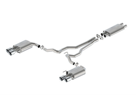 Ford Racing 2024 Mustang 5.0L Touring Non-Active Cat-Back Exhaust w/GT Valance - Chrome Tip Ford Racing
