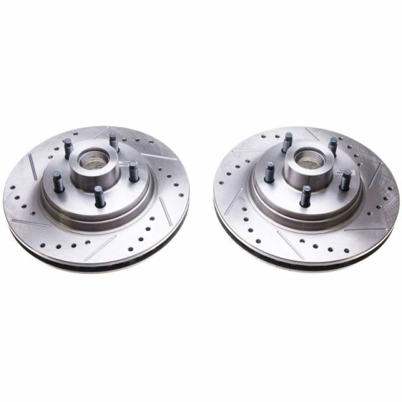 Power Stop 84-86 Ford Mustang Front Evolution Drilled & Slotted Rotors - Pair PowerStop