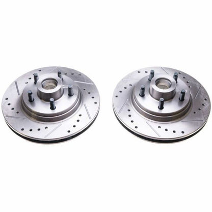 Power Stop 84-86 Ford Mustang Front Evolution Drilled & Slotted Rotors - Pair PowerStop