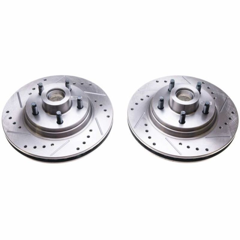 Power Stop 84-86 Ford Mustang Front Evolution Drilled & Slotted Rotors - Pair