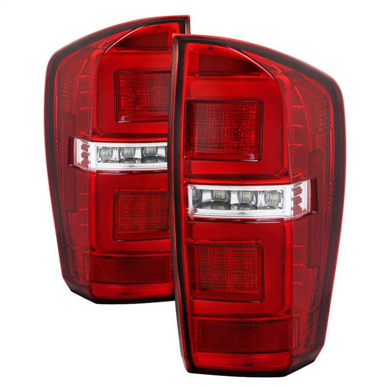 Spyder 16-17 Toyota Tacoma LED Tail Lights - Red Clear (ALT-YD-TT16-LED-RC) SPYDER