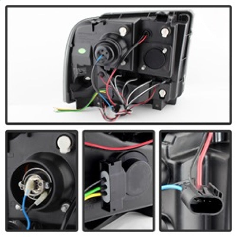 Spyder Ford F250/350 05-07 Projector Headlights LED Halo LED Blk Smke PRO-YD-FS05-HL-BSM SPYDER