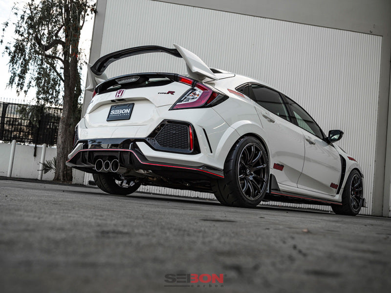 Seibon OE-style carbon fiber rear lip for 2017-2021 Honda Civic Type R - RL17HDCVR-OE