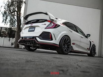 Seibon OE-style carbon fiber rear lip for 2017-2021 Honda Civic Type R - RL17HDCVR-OE